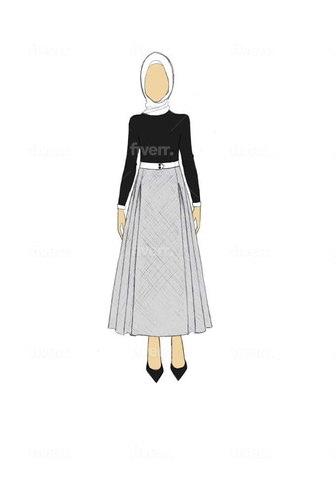 Pencil Sketch Fashion Designer Dress Sketch - Game Master